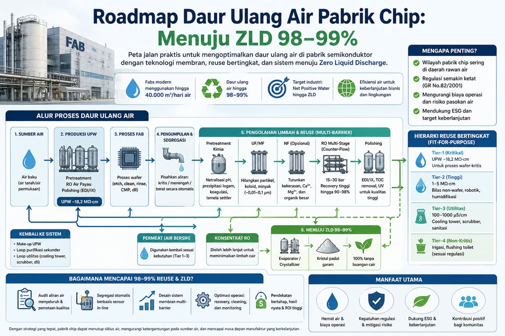 Roadmap Daur Ulang Air Pabrik Chip: Menuju ZLD 98–99%