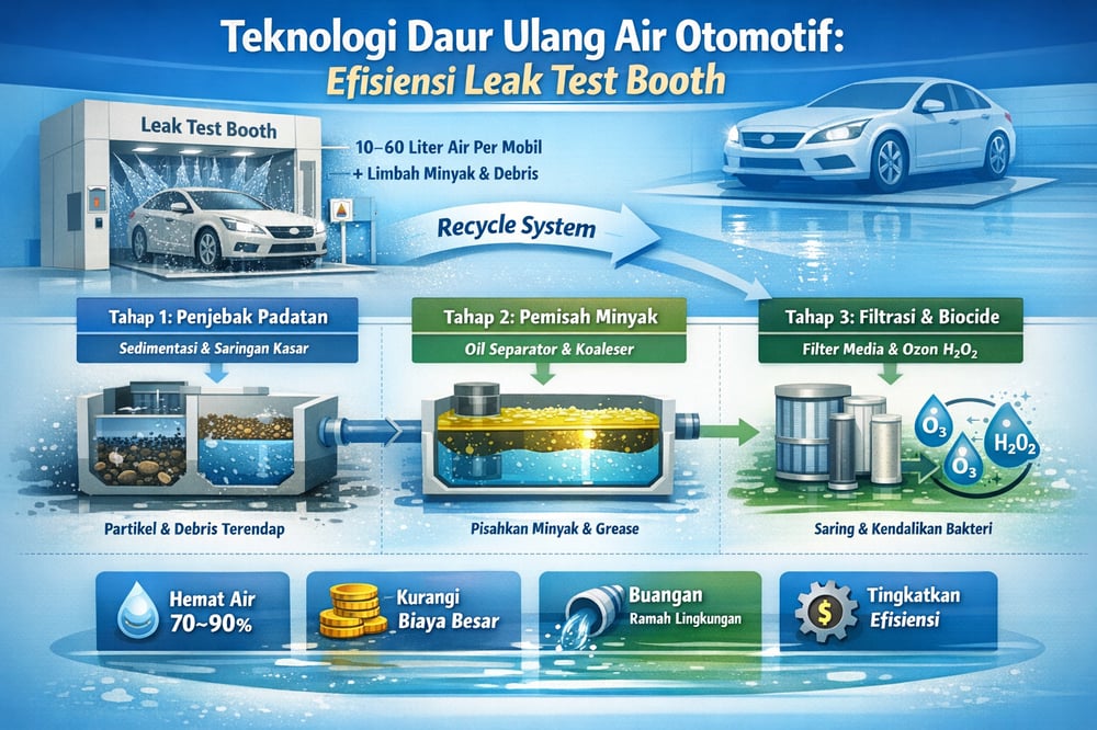 Automotive water recycling technology infographic