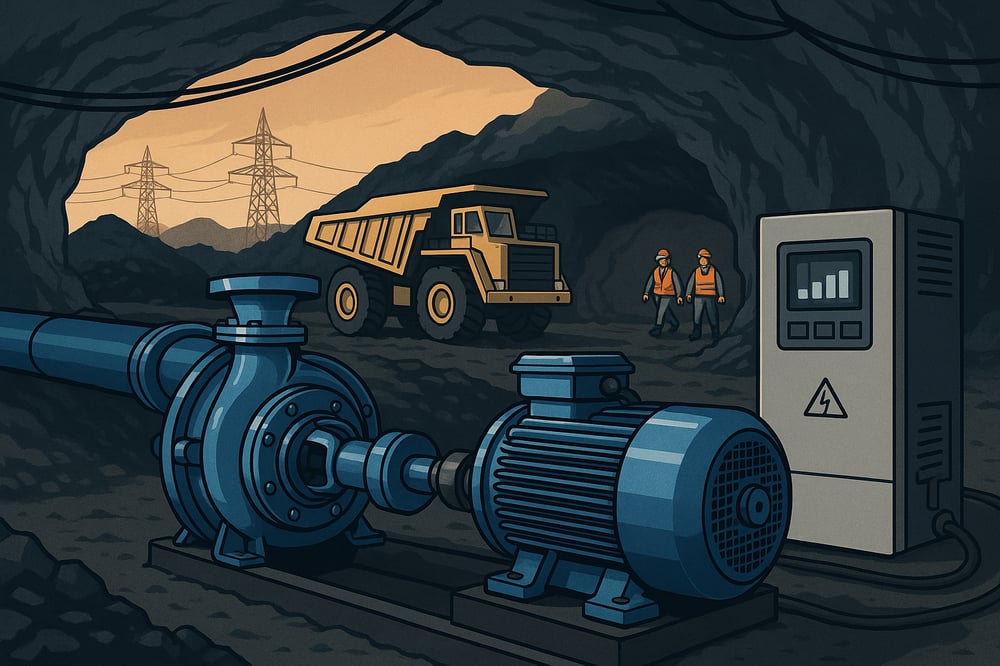 Hemat Energi Dewatering Tambang: Pompa Efisien, Motor IE3 & VFD