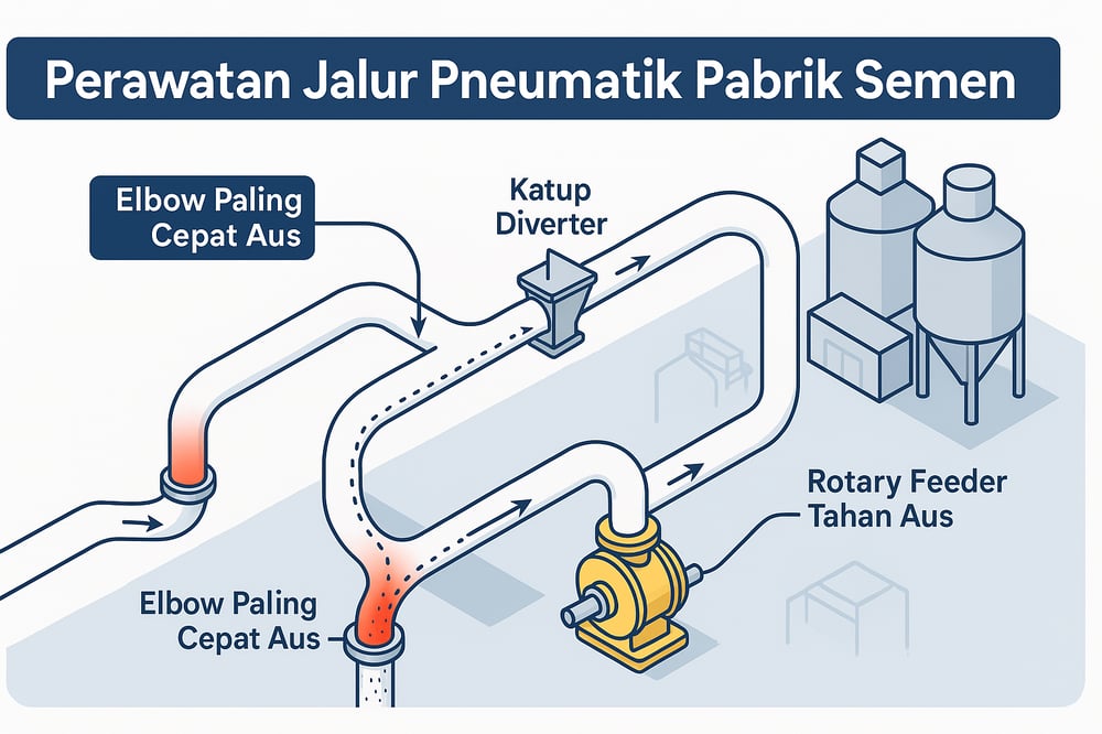 Panduan Perawatan Jalur Pneumatik Pabrik Semen: Mengurangi Aus Siku Pipa dan Katup