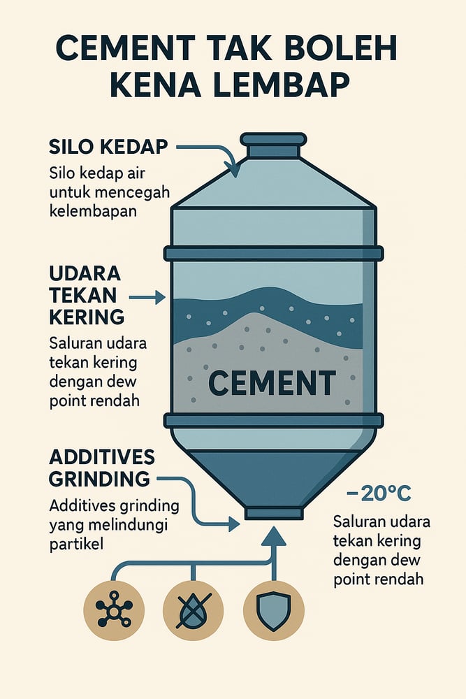 Alasan Semen Tidak Boleh Lembap: Pengenalan Strategi Silo Kedap Udara dan Tekan Kering