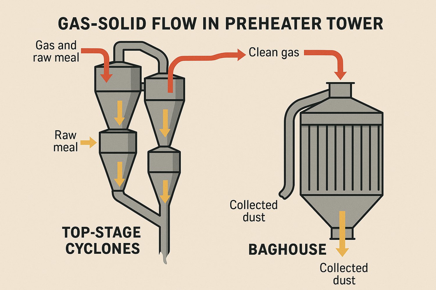 Efisiensi Cyclone dan Baghouse pada Menara Preheater Pabrik Semen