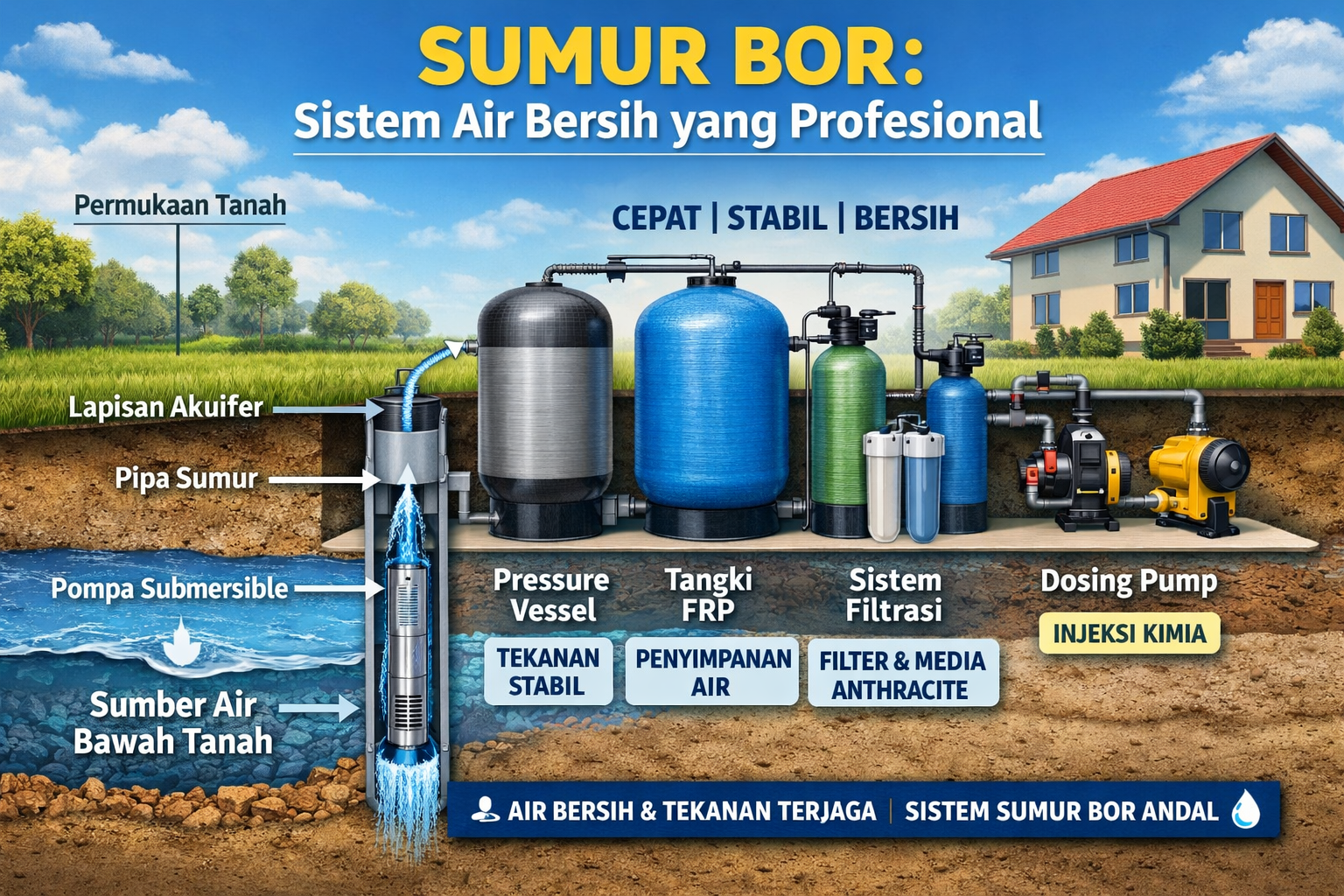 Sumur Bor: Pengertian dan Kelebihanya Dari Pada Air PDAM